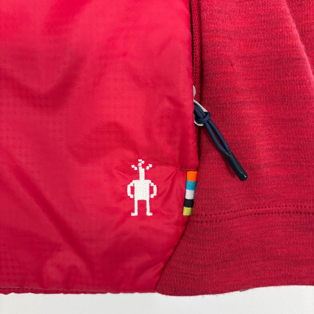 Smartwool Women Vest Medium Red Merino Wool Smarloft Hooded Quilted Full Zip - Picture 2 of 16